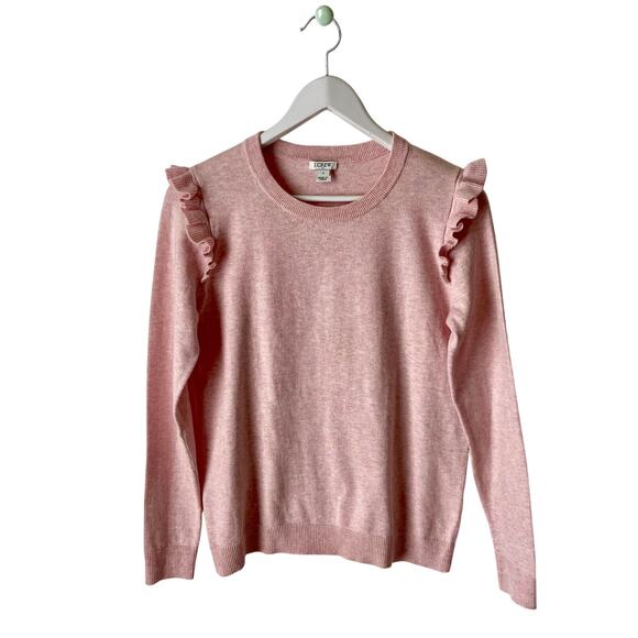 J.Crew Sweaters - J. Crew Pink Ruffled Sweater Size Small